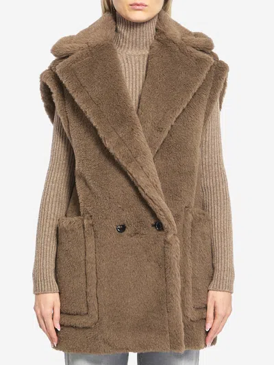 Max Mara Teddy Vest In Brown