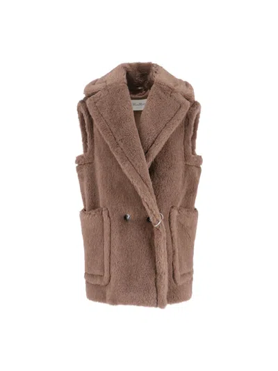 Max Mara Teddy Vest In Brown