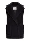 Max Mara Teddy Vest In Alpaca And Wool In Black