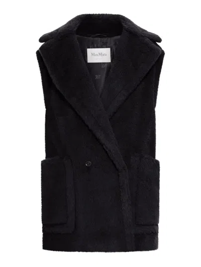 Max Mara Teddy Vest In Alpaca And Wool In Black
