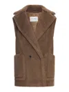 Max Mara Teddy Vest In Alpaca And Wool In Brown