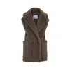 Max Mara Teddy Vest In Alpaca And Wool In Brown