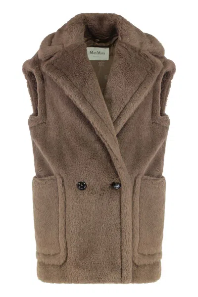 Max Mara Teddy Vest Made Of Alpaca And Wool In Brown