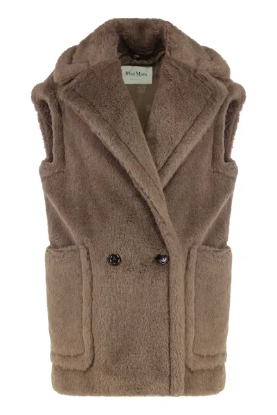 Max Mara Teddy Vest Made Of Alpaca And Wool In Orange