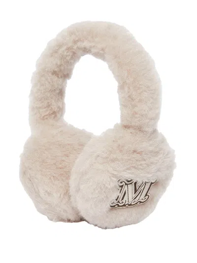 Max Mara Teddy Woven Alpaca And Wool Earmuffs Accessories In Nude