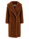 Max Mara Teddy Bear Icon Longline Faux Fur Coat In Brown