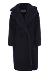 Max Mara Alpaca Blend Oversized Longline Coat In Blue