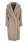 Max Mara Teddy Bear Icon Coat In Sand-coloured Alpaca And Wool In Brown