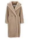 Max Mara Teddy Bear Icon Coat In Sand-coloured Alpaca And Wool In Gray