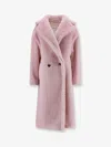 Max Mara Tedgirl Alpaca And Virgin Wool Fur Coat In Pink
