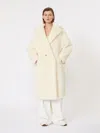 Max Mara Oversized Double-breasted Alpaca-wool Coat With Silk Base In White