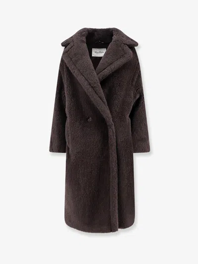 Max Mara Tedgirl Alpaca, Virgin Wool And Silk Coat In Brown