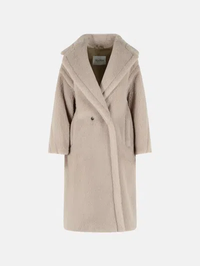 Max Mara 'tedgirl' Beige Alpaca And Wool Coat In Brown