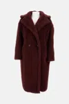 Max Mara Cherry Tedgirl Teddy Bear Icon Coat Coat In Brown