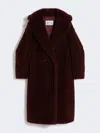 Max Mara Cherry Tedgirl Teddy Bear Icon Coat Coat In Burgundy