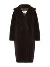 Max Mara Teddy Bear Alpaca Wool Oversized Coat In Black