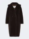 Max Mara Teddy Fabric Long Coat In Brown