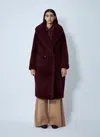 Max Mara Cherry Tedgirl Teddy Bear Icon Coat Coat In Burgundy