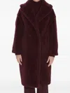 Max Mara Cherry Tedgirl Teddy Bear Icon Coat Coat In Burgundy