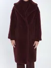 Max Mara Cherry Tedgirl Teddy Bear Icon Coat Coat In Red
