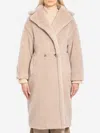 Max Mara Textured Double-breasted Coat Notched Lapels In Pink