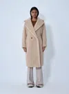 Max Mara Alpaca And Virgin Wool Hooded Coat In Brown
