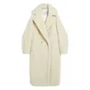 Max Mara Oversized Double-breasted Alpaca-wool Coat With Silk Base In White