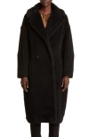 Max Mara Tedgirl Double-breasted Coat In Black/ Black