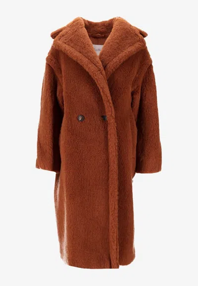 Max Mara Tedgirl Double-breasted Coat In Brown