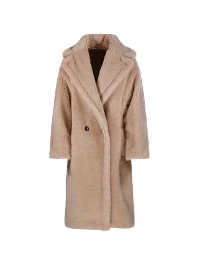 Max Mara Tedgirl Double-breasted Coat In Brown