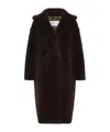 Max Mara Teddy Bear Alpaca Wool Oversized Coat In Black