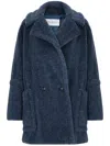 Max Mara Tedgirl Oversized Double-breasted Alpaca, Wool And Silk-blend Coat In Blue