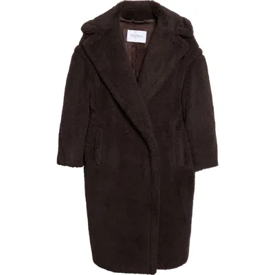 Max Mara Tedgirl Oversize Double Breasted Alpaca Blend Coat In Brown