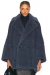 Max Mara Womens Tedgirl1 Double-breasted Relaxed-fit Wool-blend Coat Blue Jeans In Blue Jeans