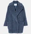 Max Mara Tedgirl Oversized Double-breasted Alpaca, Wool And Silk-blend Coat In Blue