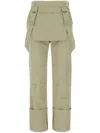 Max Mara Stretch Cotton Pants With Button Detailing And Cuffed Hem In 绿色