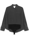 Max Mara Women Silk Bodysuit Shirt In Grey