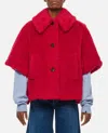 Max Mara Wool-silk Poncho Coat In Red