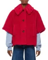 Max Mara Wool-silk Poncho Coat In Red