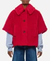 Max Mara Wool-silk Poncho Coat In Rosso