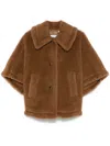 Max Mara Camel-coloured Cape In Teddy Fabric In Brown