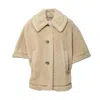 Max Mara Tenebre4 Teddy Alpaca Beige Cape In Neutrals