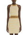 Max Mara Tenna Striped Halterneck Top In Honey