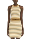 Max Mara Tenna Striped Jacquard Halter Top In Yellow