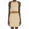 Max Mara Tenna Striped Halterneck Top In Neutral