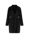 Max Mara Notched-lapel Coat In Black