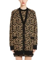 Max Mara Tenore Leopard Intarsia Knit Cardigan In Black