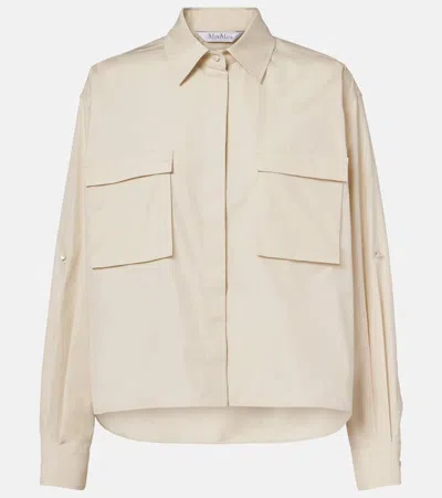 Max Mara Tenue Cotton Poplin Shirt In Brown