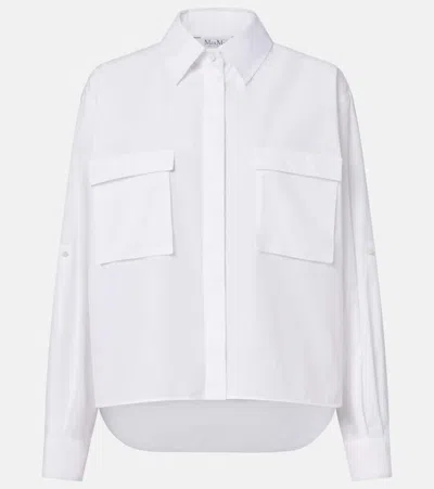 Max Mara Tenue Cotton Poplin Shirt In White