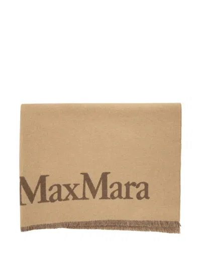 Max Mara Tenue Reversible Jacquard-logo Scarf In Pink